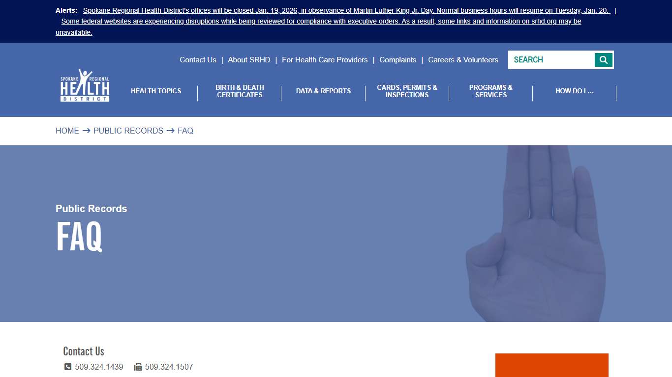 FAQ | Spokane Regional Health District