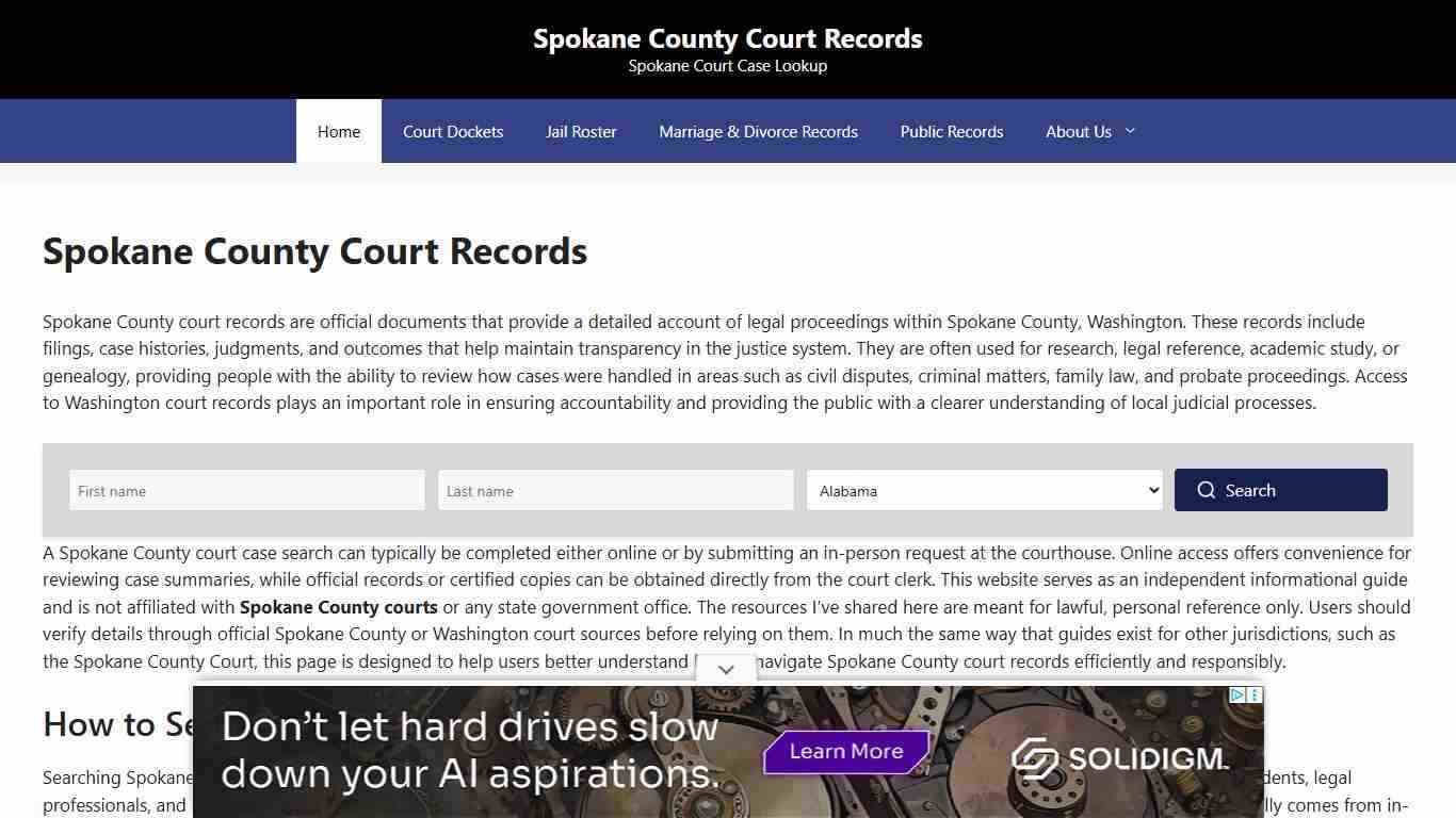 Spokane County Court Records - Spokane County Court Records