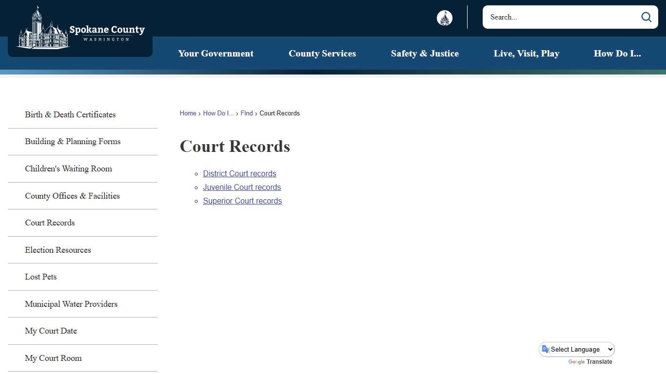 Court Records | Spokane County, WA