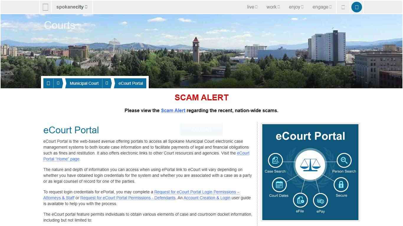eCourt Portal - City of Spokane, Washington